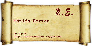 Máriás Eszter névjegykártya