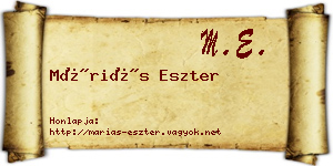 Máriás Eszter névjegykártya